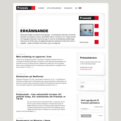 FRONESIS startsida 2023