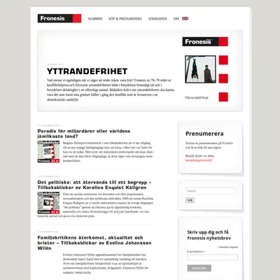 FRONESIS startsida 2024