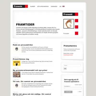 FRONESIS startsida 2025