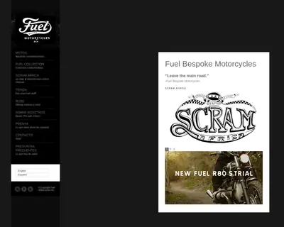 Fuel Motorcycles startsida 2013