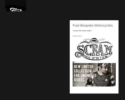 Fuel Motorcycles startsida 2014