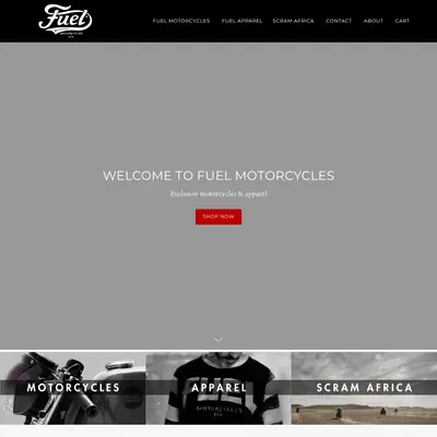 Fuel Motorcycles startsida 2018