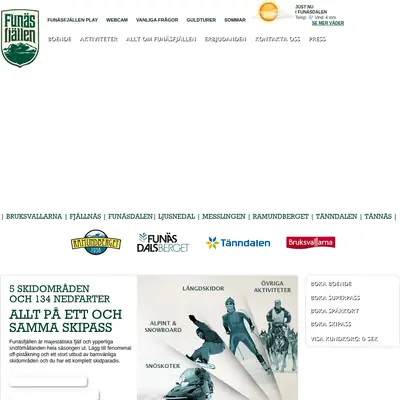 funasfjallen.se startsida 2012