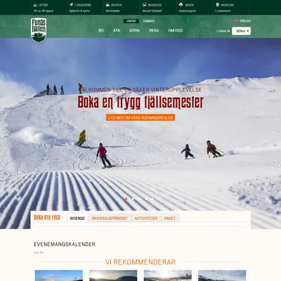 funasfjallen.se startsida 2022