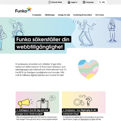 funka.nu startsida 2021
