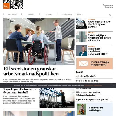 Funktionshinderpolitik, funktionshinderpolitik.se startsida 2024