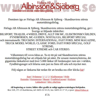 Fyndbörsen startsida 1998