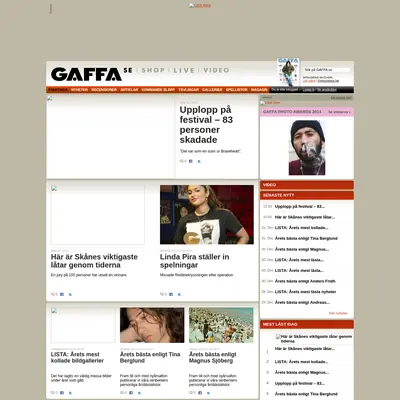 GAFFA startsida 2015