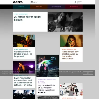 GAFFA startsida 2019