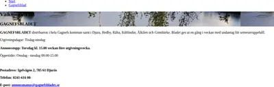 GAGNEFSBLADET startsida 2016