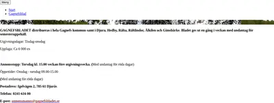 GAGNEFSBLADET startsida 2020
