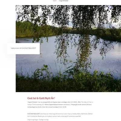 GAGNEFSBLADET startsida 2022