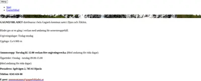 GAGNEFSBLADET startsida 2024