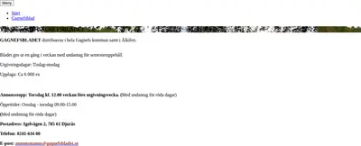 GAGNEFSBLADET startsida 2025