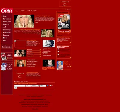 GALA startsida 2004