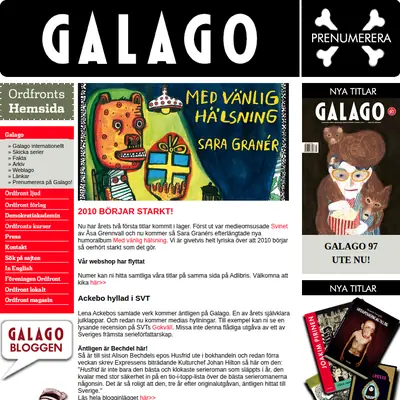 Galago startsida 2010