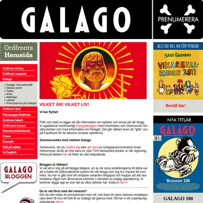 Galago startsida 2011