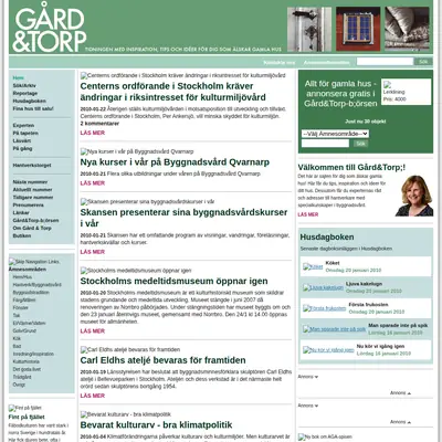 GÅRD & TORP startsida 2010