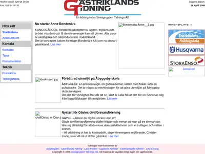 www.gastriklandstidning.se startsida 2005
