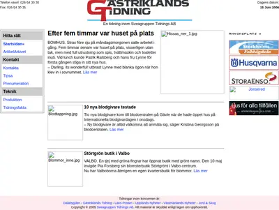 www.gastriklandstidning.se startsida 2006