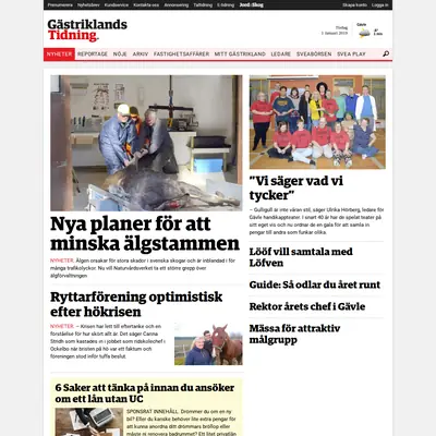 www.gastriklandstidning.se startsida 2019