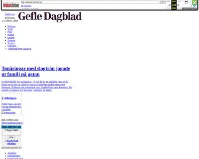 Gefle Dagblad startsida 2008