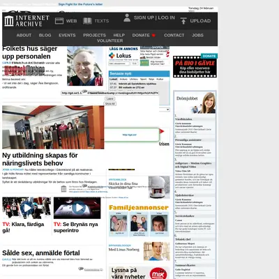 Gefle Dagblad startsida 2011