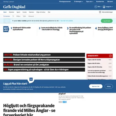 Gefle Dagblad startsida 2017