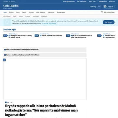 Gefle Dagblad startsida 2020