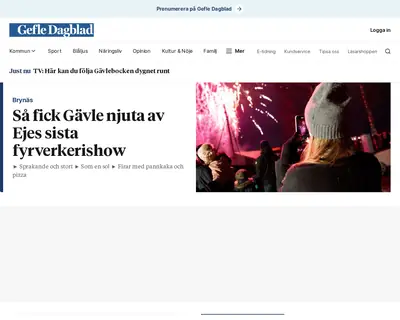 Gefle Dagblad startsida 2023