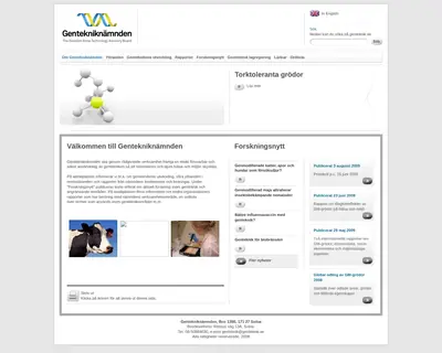 genteknik.nu startsida 2009