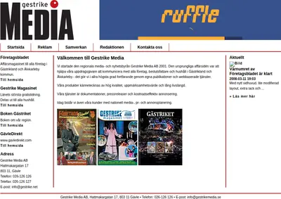 GESTRIKE MAGASINET startsida 2008