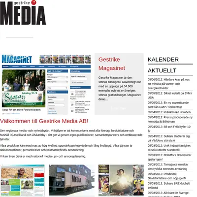 GESTRIKE MAGASINET startsida 2012
