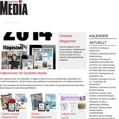 GESTRIKE MAGASINET startsida 2015