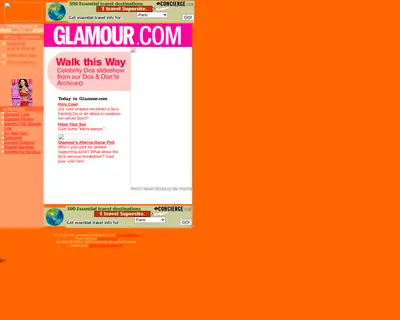 GLAMOUR startsida 2000
