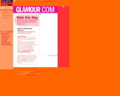 GLAMOUR startsida 2001