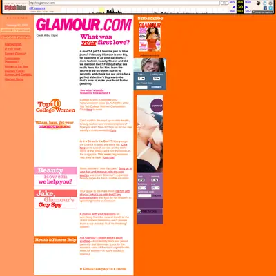 GLAMOUR startsida 2003