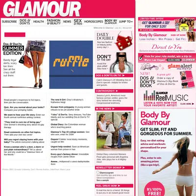 GLAMOUR startsida 2007