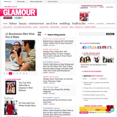GLAMOUR startsida 2012