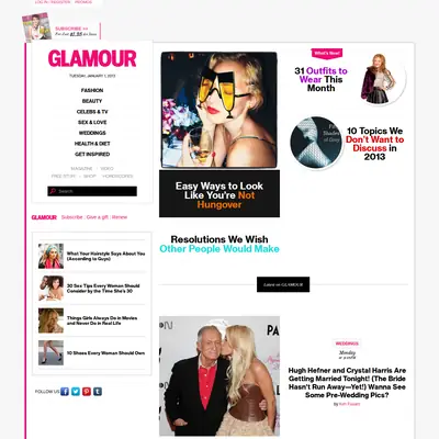GLAMOUR startsida 2013