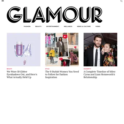 GLAMOUR startsida 2019
