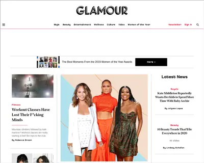GLAMOUR startsida 2020