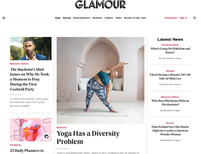 GLAMOUR startsida 2021