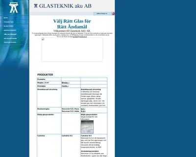 GLAS - teknik & design startsida 2003