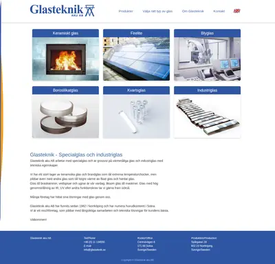 GLAS - teknik & design startsida 2021