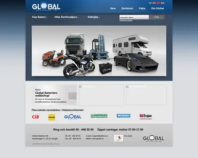 Global Batterier Industri startsida 2010