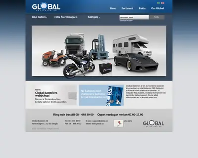 Global Batterier Industri startsida 2012