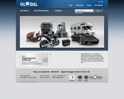 Global Batterier Industri startsida 2013