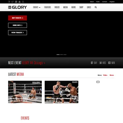 GLORY Kickboxing startsida 2017
