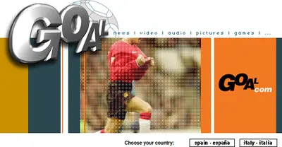 GOAL startsida 2004
